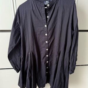 Navy Blue Button-Up Mini Dress